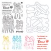INFUNLY Best Friends Stamps and Dies for Card Making Sentiment