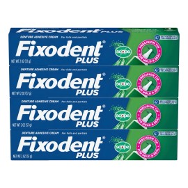 4 Pack Fixodent Plus Crema Adhesiva Dental C/ Sabor Scope