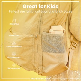 Ion8 Kids Water Bottles, 350ml/12oz, BPA Free, Leakproof, Dishwasher Safe, Easy Open, Secure Lock, Small Boys & Girls Water Bottle,Kids Drinks Bottle for Spill-free Drinking, Desert, Bugs Life