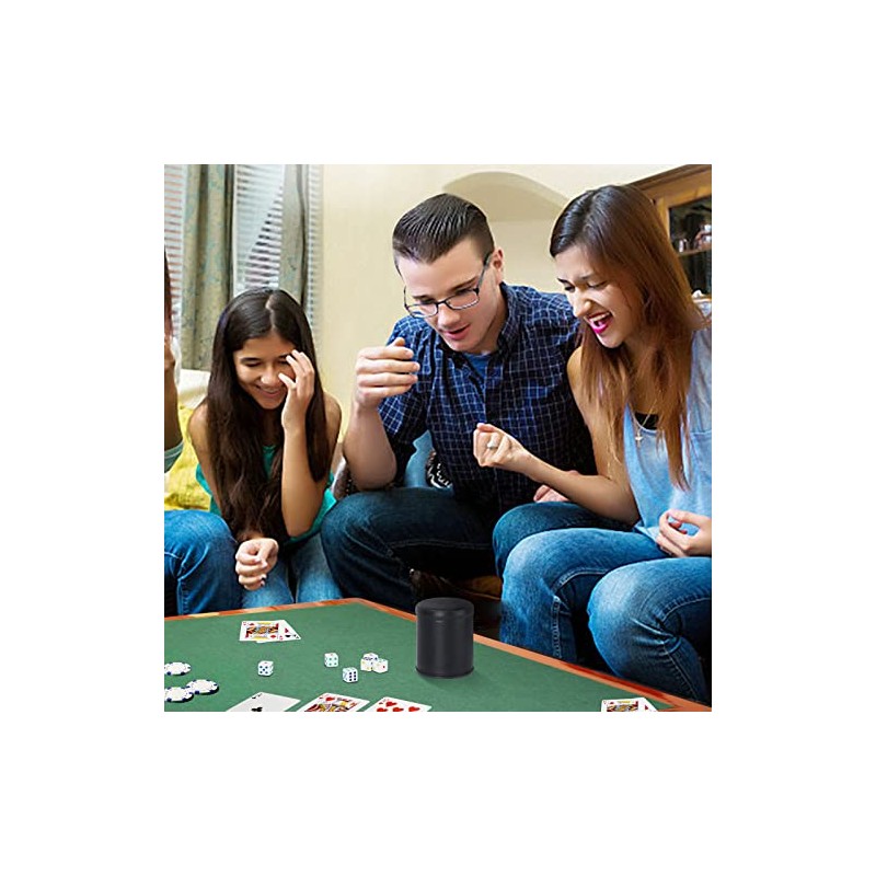 Felt Lined Professional Dice Cup - with 6 Dice Quiet