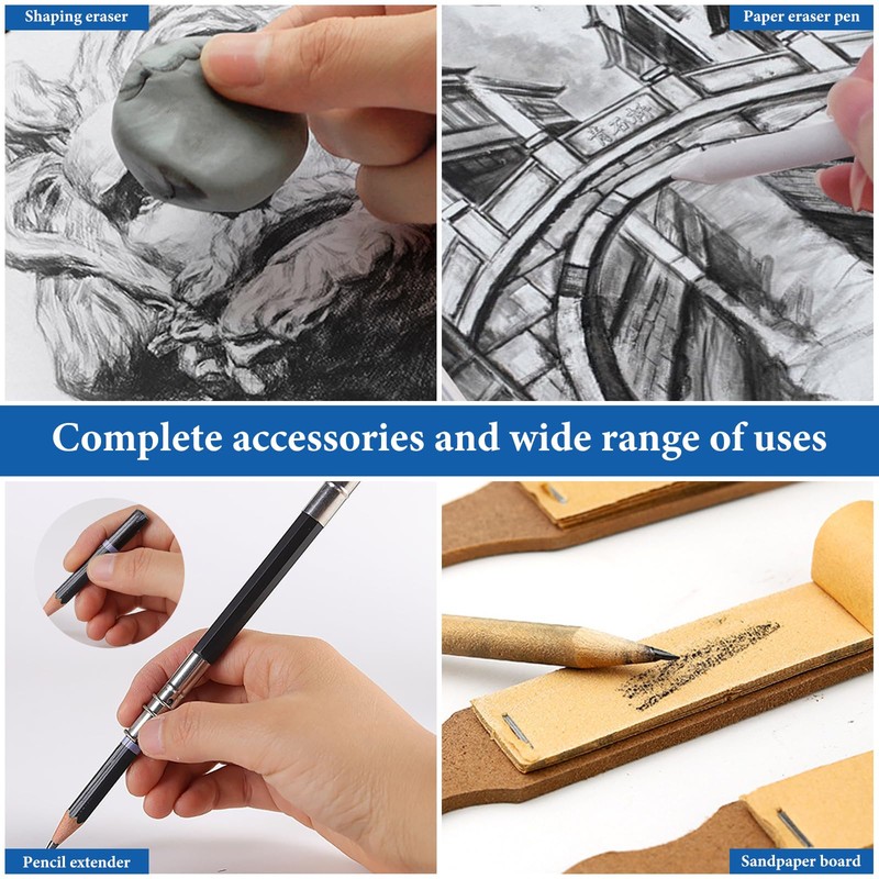 Lrocotanc Rofessionelle Drawing Sets 33 Pieces Sketching Pencils Drawing Pencils