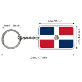 FHZJKJX 2 Pack Dominican Flag Keychain Key Ring-(Dominican)