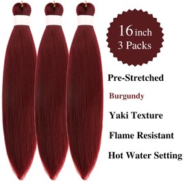 Braiding Hair Pre stretched Dark Red Prestretched Braiding Hair Ez Braid Twist Knotless Synthetic Hypoallergenic Itch Free