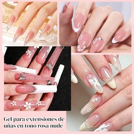 CHERIMOYA Gel Constructor Sólido para Uñas 30g, Builder Gel Extensión Uñas UV LED Autonivelante, Gels de Construcción Transparente para Molde Dual, Re