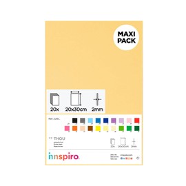 INNSPIRO Gomma EVA beige lamelle 20 x 30 cm x 2 mm. 20u. Materiale ampiamente utilizzato per artigianato e decorazione