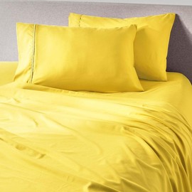 PeachSkinSheets Zesty Lemon Sheet Set - 1500tc Level of Softness - Extra Soft Cooling Sheets for Hot Sleepers and Night Sweats - Queen