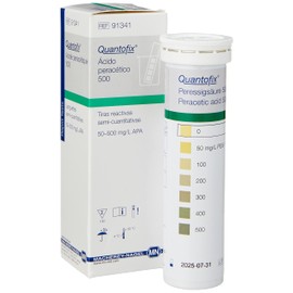 Quantofix 1171643 Peracetic Acid 500 Reagent Test Strips for testing peracetic acid, CE marked 6mm x 95mm Pack of 100