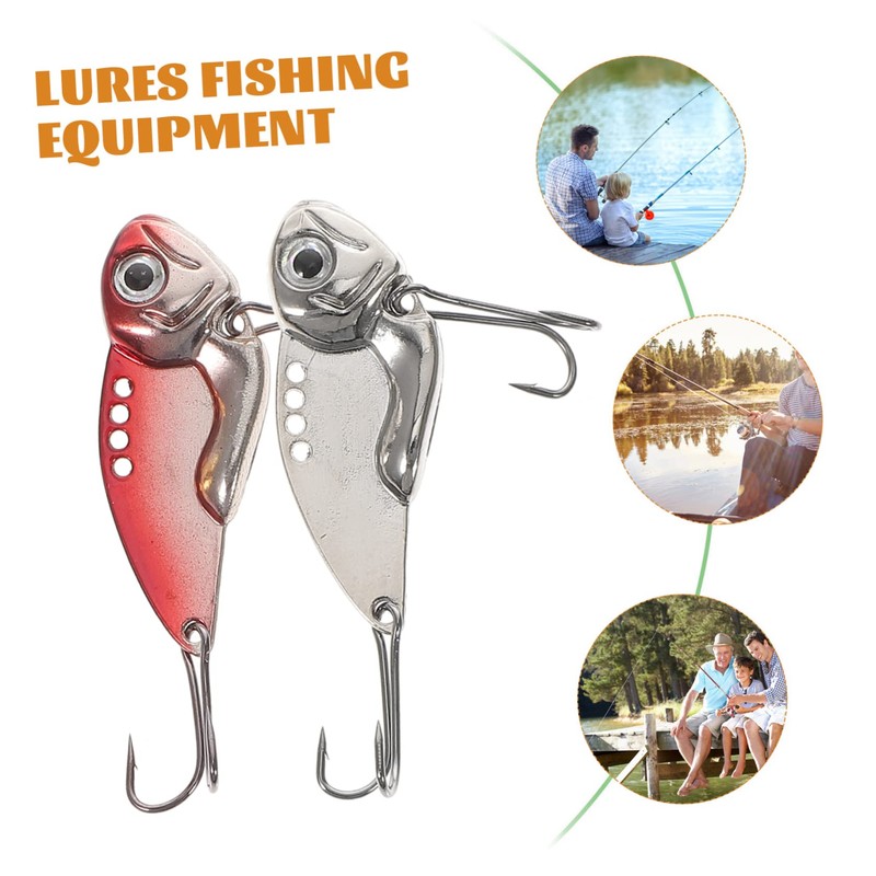 KOMBIUDA 4pcs Realistic Bass Lure Kit Freshwater Saltwater Metal Blade