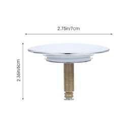 Ipetboom Bath Tub Plug Rotary Drain Stopper with Anti-Clog Mesh Filter Fast Water Drainage Bathroom Drain Accessories 2.75X2.75X2.36In
