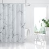 Grey White Marble Shower Curtain Set with 12 Hooks, Abstract
