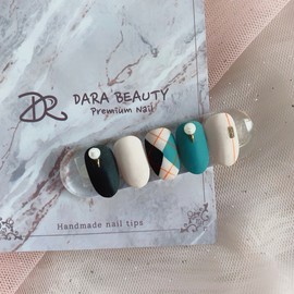 [Handmade Nail Tips] Argyle Check Nail Art / [수제네일팁] 아가일체크 네일아트
