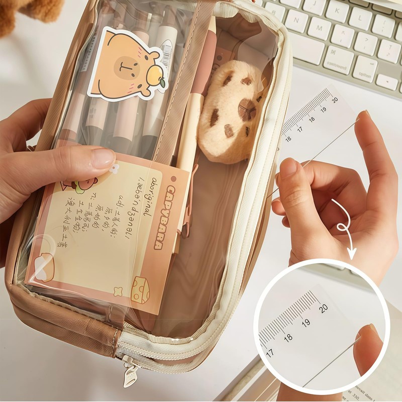 Yamobi Capybara Pencil Case, Capybara Stationery Set with Large Capacity,
