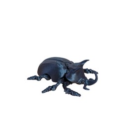 Rhino Beetle Figure Fidget Toy - 3D Printed Articulated Desktop Decoration, sensory toy, beetle decoration, rhinoceros beetle (Sparkle Blue)