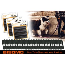 360 Hundekotbeutel, Gassibeutel, Hundebeutel, Kotbeutel, Poop bags, 22,5 x 29,5cm Schwarz, Bunt oder im Mix, 24 Rollen x 15 Beutel (360x Schwarz)