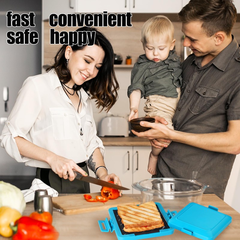 MKYSAIL Toaster,Microwave Toaster, Sandwich Maker, Panini Maker, Dishwasher Safe,NO Electricity,Wireless,Time