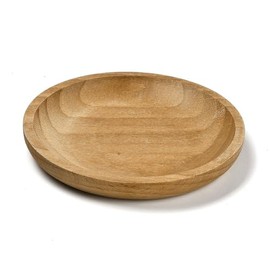 Airssory 5 Pcs 4.72" Round Wood Jewelry Tray Mini Serving Tray Wood Jewelry Dish Plate for Earrings Necklace Bracelet Keys Trinkets Storage Holder Organizer