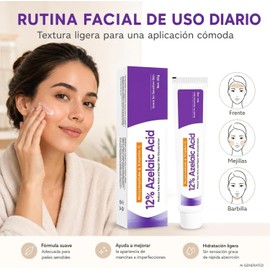 Crema Facial con Ácido Azelaico 12%, Niacinamida y Vitamina C, 3 Tubos 60g Bálsamo facial en barra con textura suave para rutina diaria