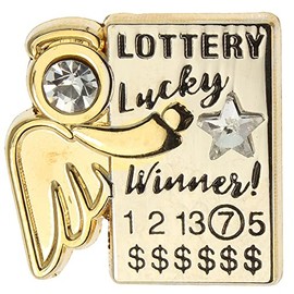 Lucky Winner Lottery Angel Pin - Gold and Silver