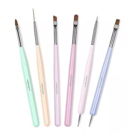 n/a Pinceles Para Decorar Uñas Con Boligrafo De Tallado 6 Pzas