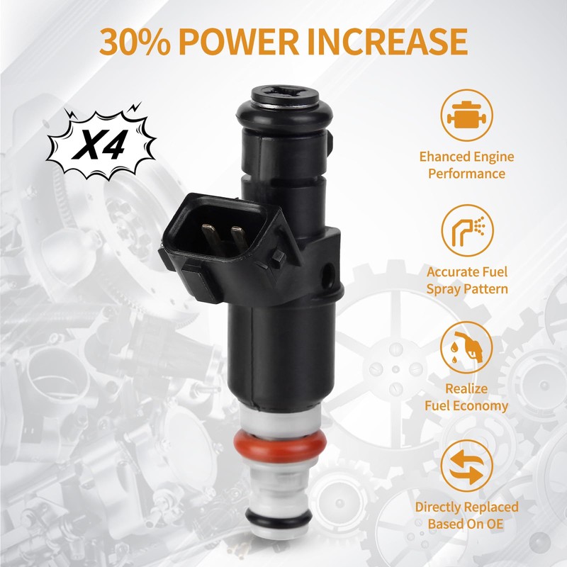 4PCS Fuel Injectors 8 Holes Compatible with Acura RSX 2005-2006,