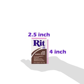 All-Purpose Concentrated Dye Powder – Wide Selection of Colors – Package Displays Approximate Color on 100% White Cotton (Dark Brown)