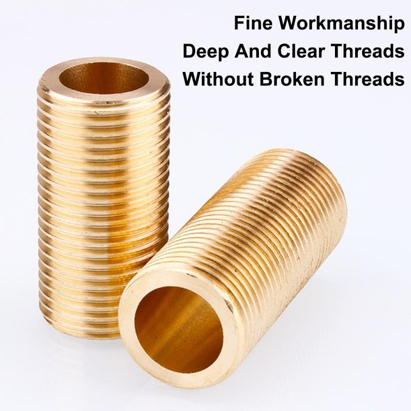 3/4 Inch (25 mm) Threaded Nipple, Brass Barrel Nipple, Threaded