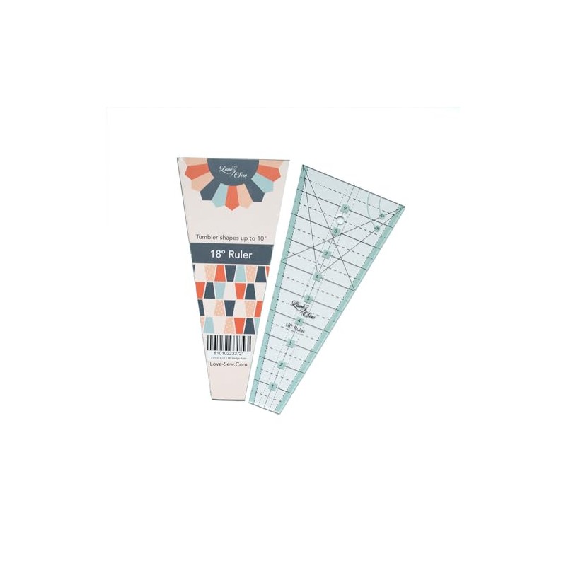 Dresden Ruler Love Sew (18 Degrees) – Acrylic Quilting Template