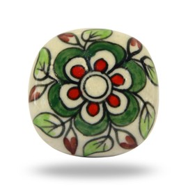 TRINCA-FERRO Set of 6 Ceramic Decorative Escorial Knob Kitchen Cabinet Cupboard Door Dresser Wardrobe and Drawer Pull for Bahtroom | Bedroom | Office | Kitchen