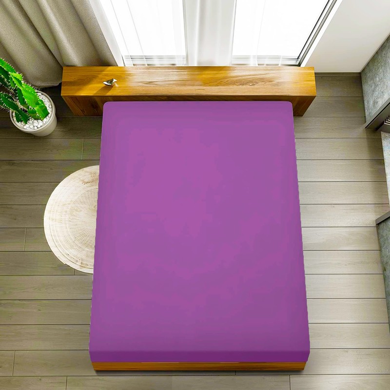 EV DEKOR®MF0001 Fitted Sheet King, Lilac - Deep Pocket Bedsheet