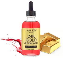 Liquid Colloidal Gold 24k – 99.99% Pure 100ppm Ruby Red Water-Based, All-Natural Electrolysis, 4oz Glass Bottle for Daily Wellness