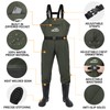 Waterproof Fishing Waders for Men Women| 2-Ply Nylon/PVC Chest Wader