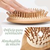 Duo Cepillo Bambu Elcologico Cabello Mango Ergonomico Excelente Calidad Peine
