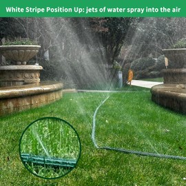 Watoo 2025 Sprinkler Hose & Soaker Hose for Yard - 50 FT Reinforced Flat Garden Hose with Holes, Heavy Duty No-Kink Lawn Irrigation Hose (Includes Stakes, High Pressure Spray)