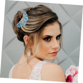 FRCOLOR Rhinestone Flower Hair Comb for Women 7 Tooth Decorative Clip for Wedding and Bridal Hair Styling Elegant Accessory for Special Occasions