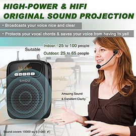 Mini amplificador de voz portátil con cable para micrófono, juego de altavoces para profesores de 15 W, micrófono personal ligero, recargable, para aula, guías turísticos, instructores y presentación