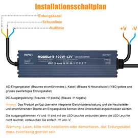 LED Transformer 12 V 33 A, IP67 Waterproof LED Transformer 12 V 400 W, Transformer 230 V to 12 V, LED Power Supply 12 V, LED Transformer 12 V 400 W, No LED Flicker, No Noise, LED Driver 12 V for CCTV