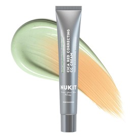 NUKIT CICA Deer Red Control CC Cream 1.7 fl oz (50 ml) | Tone Up, Redness Cover and Moisturizer in 1 Bottle | Green to Beige Makeup Effect