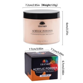 Kalolary Nude Acrylic Powder, 120g/4.23oz Acrylic Powder Large Capacity Professional Acrylic Nail Powder for Nail Acrylic Extension, Nail Carving, Long-Lasting, No Nail Lamp Needed