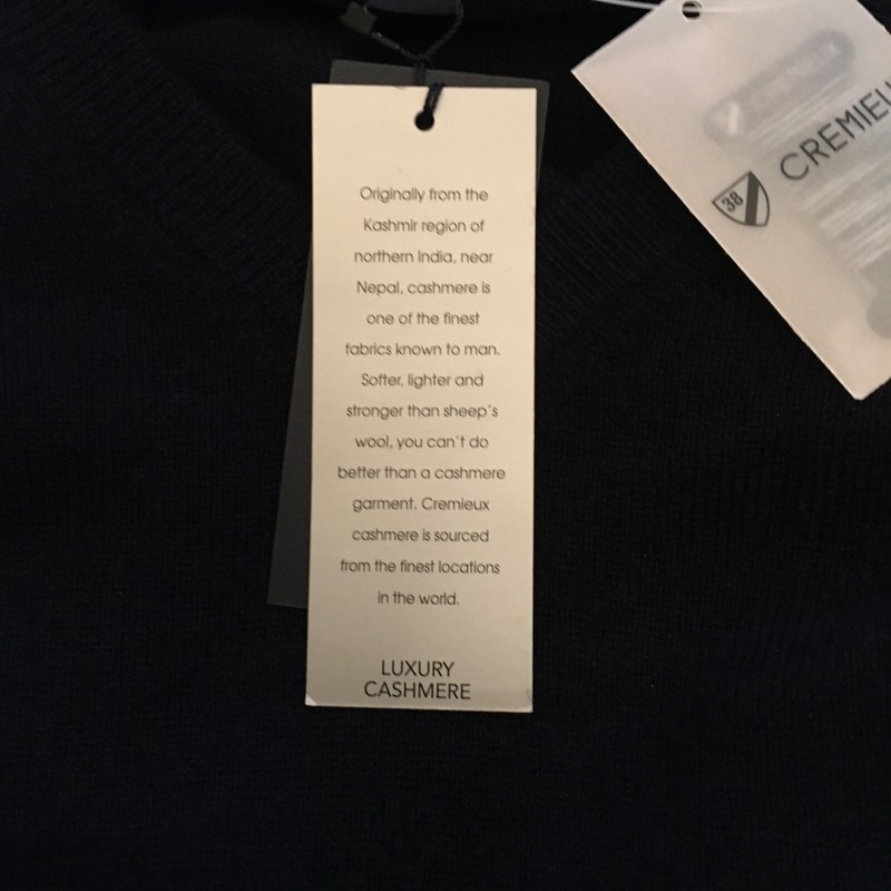 Daniel Cremieux Men's Luxury 100% Cashmere Sweater Navy Blue Medium