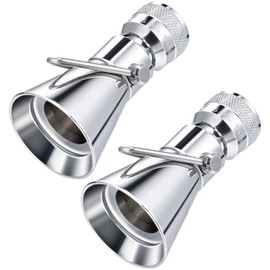 Enhon 2 Setting Pivoting Single Spray Shower Head with Shut Off Valve, Replacement for 52650-PK Compatible with Delta Shower, 2.5 GPM Brass Water Saving Shower Head 1 5/8" Diameter Spray Face(2 Pack)