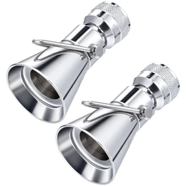 Enhon 2 Setting Pivoting Single Spray Shower Head with Shut Off Valve, Replacement for 52650-PK Compatible with Delta Shower, 2.5 GPM Brass Water Saving Shower Head 1 5/8" Diameter Spray Face(2 Pack)