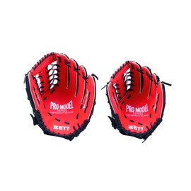 ZETT BDG302SVZ Catch Ball Gloves for Beginners with Shock Absorbing Pads Parent-Child Grab Set, 10 Inches (Elementary School to General) & 11.5 Inches (Elementary School to General) for Right