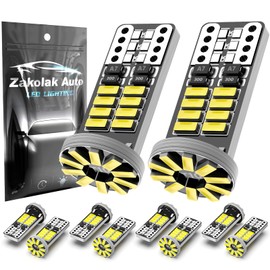 Zakolak 10Pcs 194 T10 168 W5W 2825 LED Bulb, Super Bright LED Car Interior Dome Map Camper RV License Plate Light Bulbs, Upgraded 25-SMD 3014 Chipsets 12V 400LM 6500K Xenon White