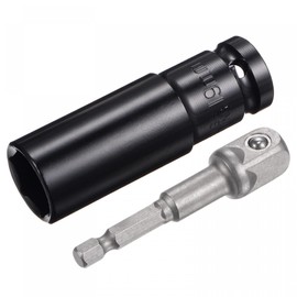 sourcing map 1/2" Drive Socket Accessory Set, 19mm Deep 6-Point Impact Socket 3" Length and 1/4" Hex Shank Adapter
