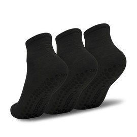 deefly Women Yoga Socks,Non Slip Grip Pilates Socks Unthickened (D55-Hei-3)