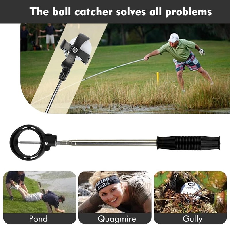 DASNTERED Telescopic Golf Ball Retriever, Golf Ball Retriever with Locking