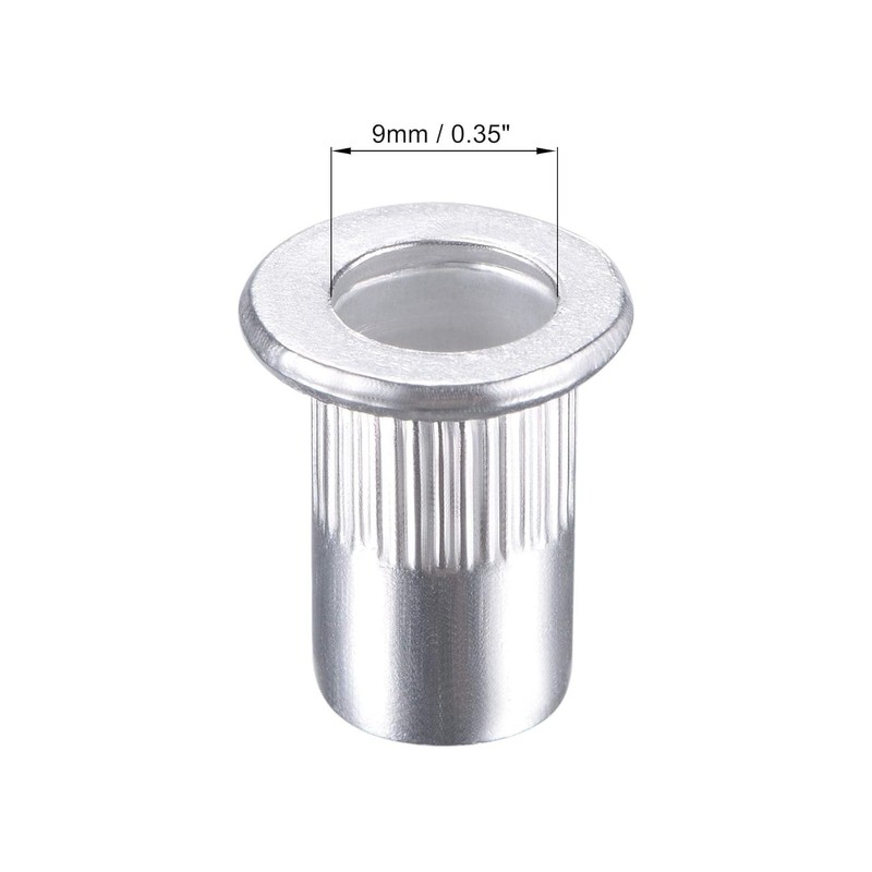 QLXHBOT Rivet Nut 1/4"-20UNC 100 Pcs Aluminum Flange Rivet Nuts,