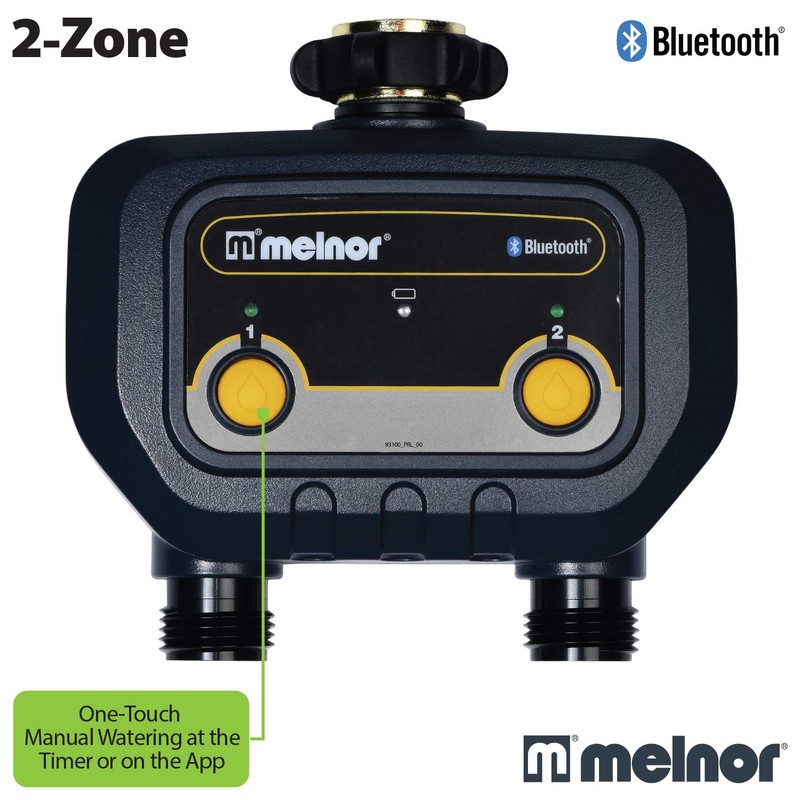 Melnor 65183AMZ Bluetooth Hose Timer, 2-Zone Programmable Watering Timer, Quick