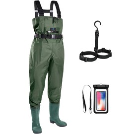 Trudave Fishing Waders for Men, Womens Chest Waders 2-Ply Nylon/PVC Waterproof Hunting Wader with Boot Hanger