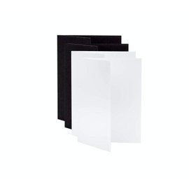 V-FLAT WORLD Tabletop V-Flat Light Reflectors for Photography - Food Photography & Product Photography Lighting Tool, Folding Light Reflector & Diffuser for Small Items - Small, 2 White & 2 Black